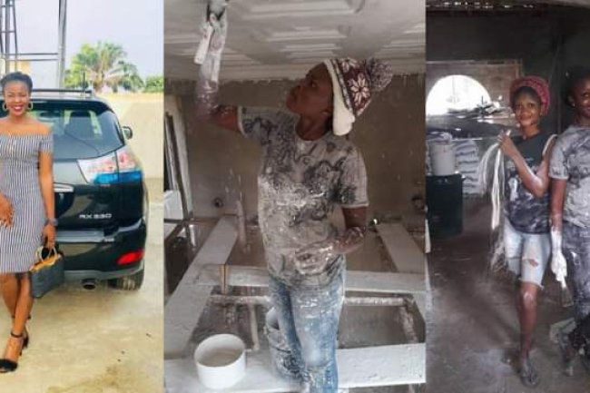 NIGERIAN WOMAN WHO DOES POP CEILING FOR A LIVING BUYS HERSELF A BRAND NEW LEXUS 