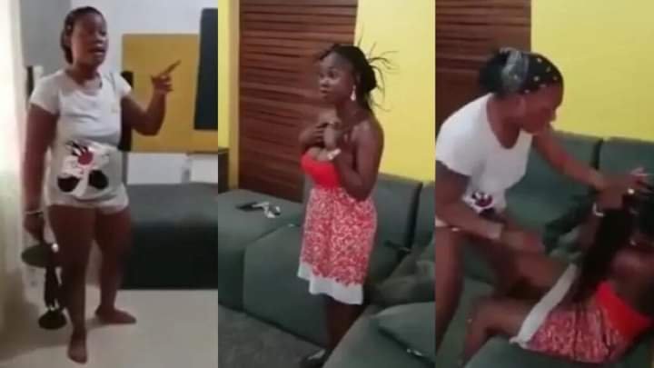 REACTIONS AS HOUSE WIFE INVITES HER HUSBAND’S SIDE-CHIC TO THE HOUSE WITH HIS PHONE, BEATS HER WITH A BELT 