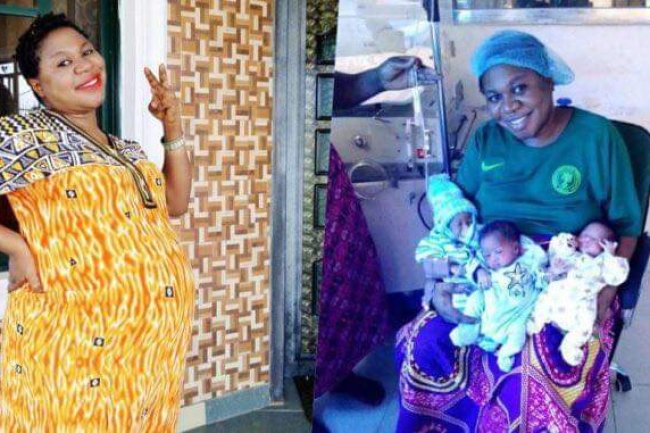 "GOD HAS BLESSED ME" – NIGERIAN WOMAN GIVES BIRTH TO TRIPLETS ‘AFTER 9 YEARS OF NAME-CALLING AND INSULTS'