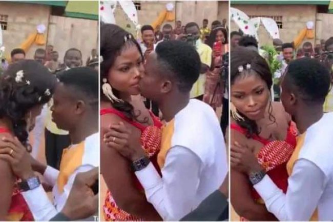"I'M A SHY TYPE" – BRIDE WHO REFUSED TO KISS HUSBAND DURING THEIR WEDDING CEREMONY BREAKS SILENCE 