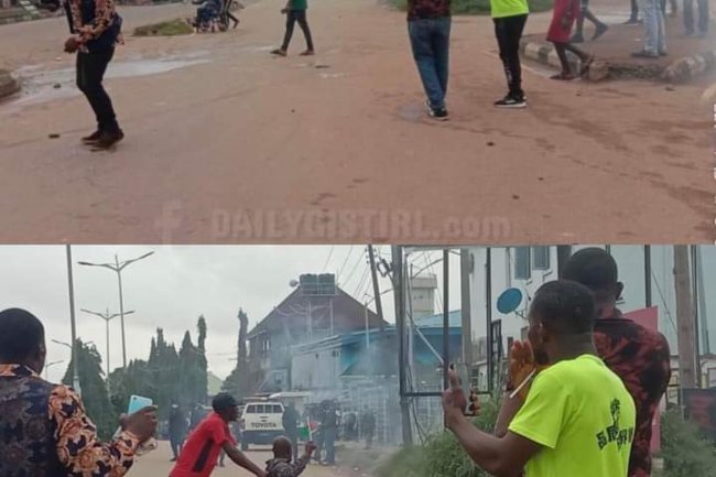 POLICE TEAR GAS PETER OBI'S SUPPORTERS, INCLUDING THE PHYSICALLY CHALLENGED IN EBONYI 