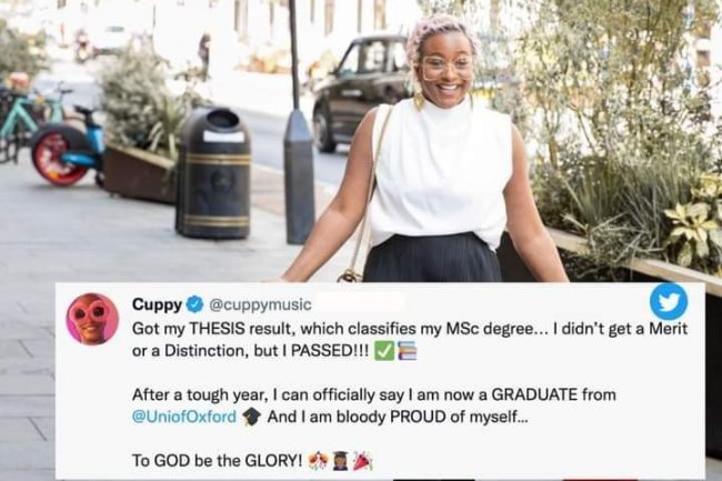 DJ CUPPY GOT HER MASTER'S DEGREE FROM UNIVERSITY OF OXFORD