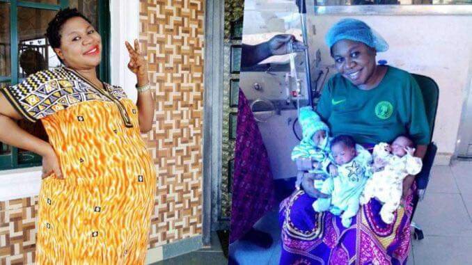 "GOD HAS BLESSED ME" – NIGERIAN WOMAN GIVES BIRTH TO TRIPLETS ‘AFTER 9 YEARS OF NAME-CALLING AND INSULTS'