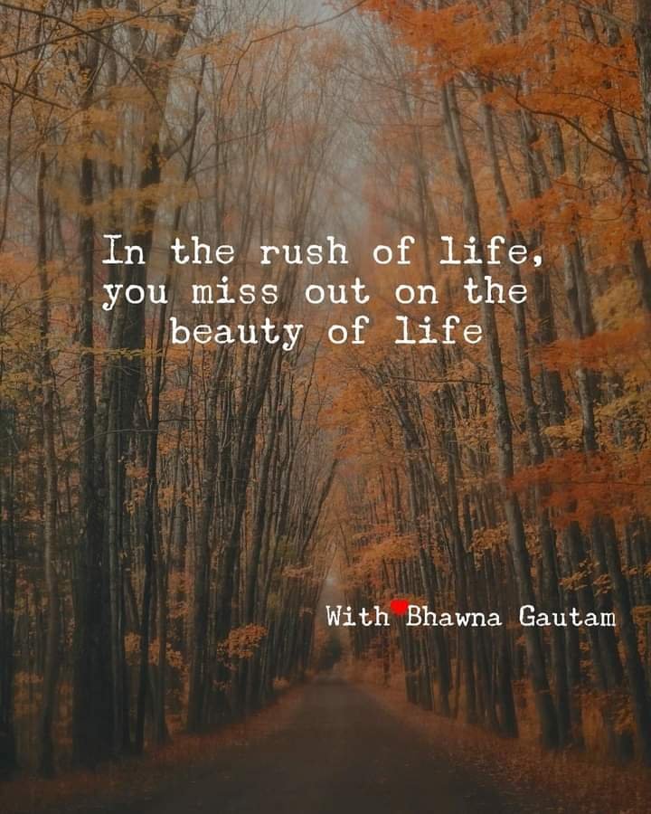 ARE YOU RUSHING YOUR LIFE?