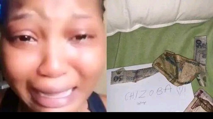 NIGERIAN LADY CRIES AFTER SPENDING N9K ON TRANSPORT TO SEE A GUY ONLY FOR HIM TO GIVE HER N1,300 AFTER SPENDING 3 DAYS HAVING SEX WITH HIM