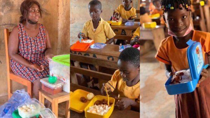 MEET GHANAIAN TEACHER WHO FEEDS HER STUDENTS DELICIOUS MEALS EVERYDAY FROM HER OWN POCKET