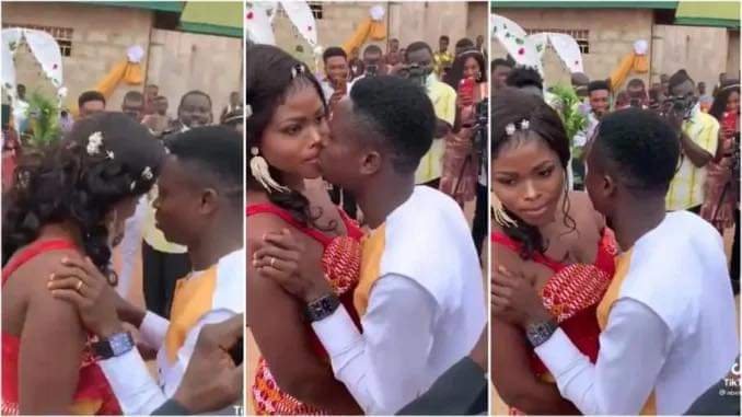 "I'M A SHY TYPE" – BRIDE WHO REFUSED TO KISS HUSBAND DURING THEIR WEDDING CEREMONY BREAKS SILENCE 