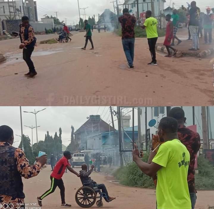 POLICE TEAR GAS PETER OBI'S SUPPORTERS, INCLUDING THE PHYSICALLY CHALLENGED IN EBONYI 