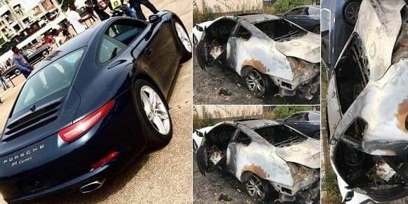 NIGERIAN GIRL SETS HER BOYFRIEND’S 15 MILLION NAIRA CAR ON FIRE AFTER HE BROKE UP WITH HER 