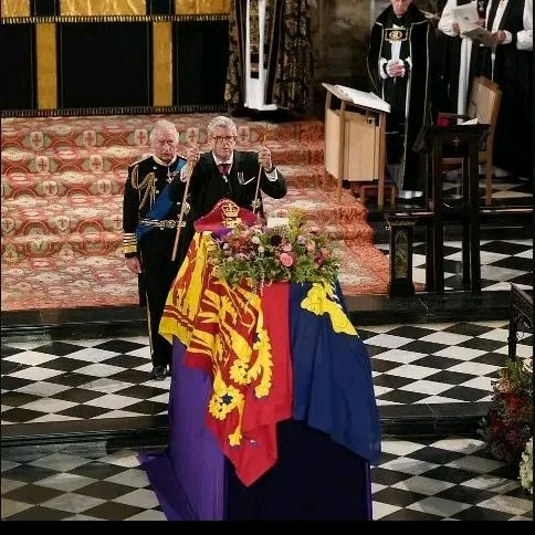 QUEEN'S COFFIN LOWERED INTO ST GEORGE'S CHAPEL VAULT TO LIE BESIDE HER BELOVED PHILIP AND PARENTS