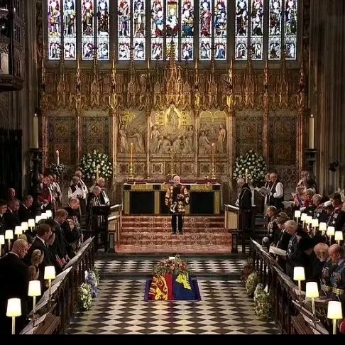 QUEEN'S COFFIN LOWERED INTO ST GEORGE'S CHAPEL VAULT TO LIE BESIDE HER BELOVED PHILIP AND PARENTS