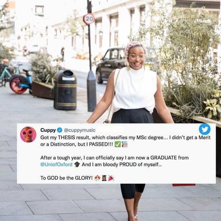 DJ CUPPY GOT HER MASTER'S DEGREE FROM UNIVERSITY OF OXFORD