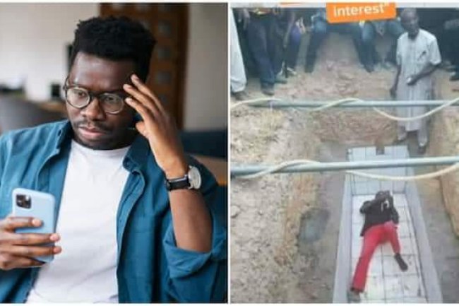 "NO BURIAL UNTIL MY FULL PAYMENT IS MADE WITH INTEREST" – GRAVEDIGGER AS HE JUMPS INTO GRAVE, STOPS CEREMONY  