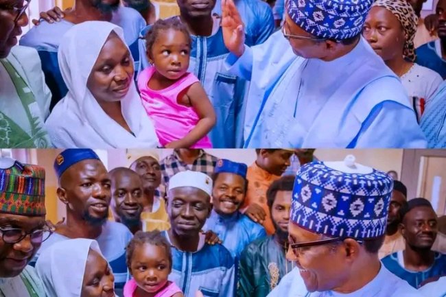 PRESIDENT BUHARI VISITS FREED TRAIN PASSENGERS IN KADUNA