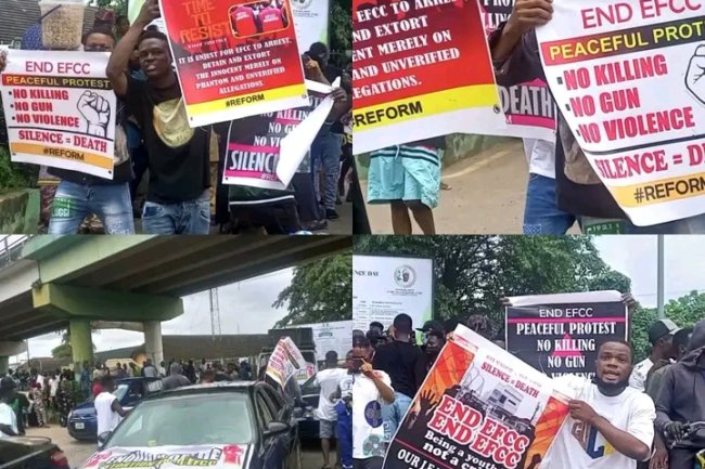 IBADAN YOUTHS STAGE PROTEST AGAINST EFCC