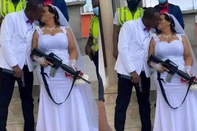 WHY WE CARRIED GUNS AT OUR WEDDING – NIGERIAN COUPLE REVEALS 