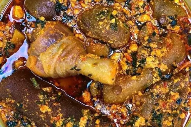 CHICKEN EGUSI SOUP AND POUNDED YAM