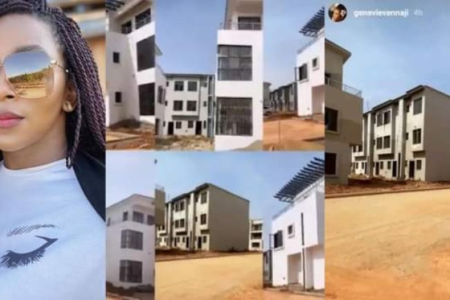 “MONEY IS GOOD” – NIGERIANS REACT AS NOLLYWOOD ACTRESS GENEVIEVE NNAJI FINALLY COMPLETES HER MULTI BILLION NAIRA ESTATE IN ABUJA