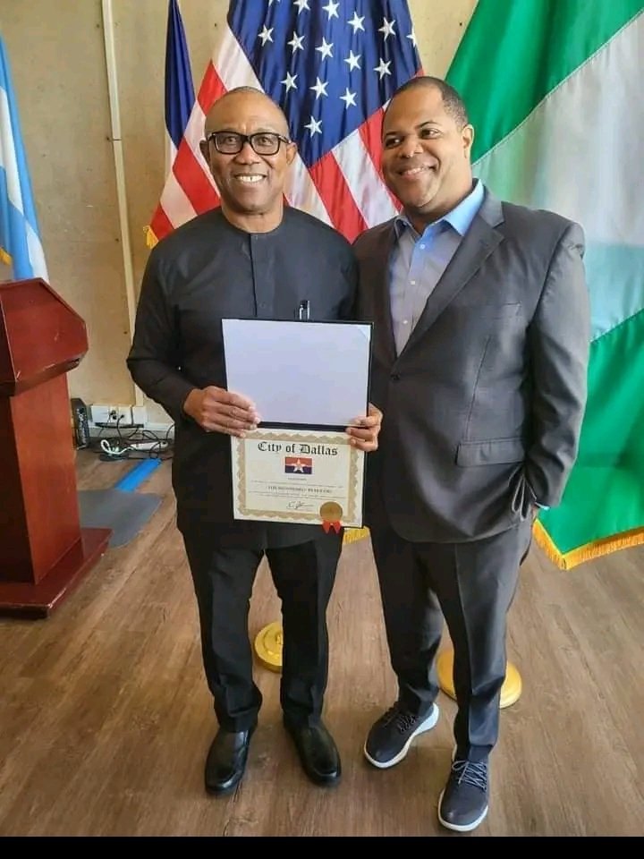 PETER OBI BESTOWS WITH HONORARY CITIZENSHIP OF DALLAS, U.S