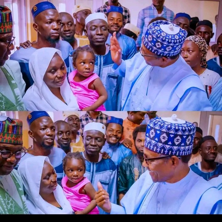 PRESIDENT BUHARI VISITS FREED TRAIN PASSENGERS IN KADUNA