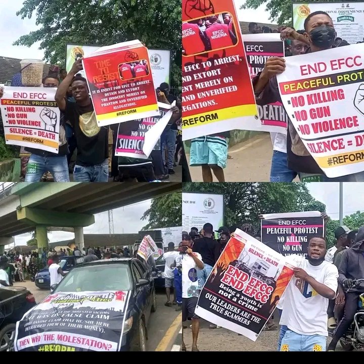 IBADAN YOUTHS STAGE PROTEST AGAINST EFCC