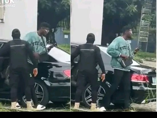 100-LEVEL UNIPORT STUDENT CAUSES A FRENZY AS HE ARRIVED SCHOOL IN A BENZ AND A BOUNCER 