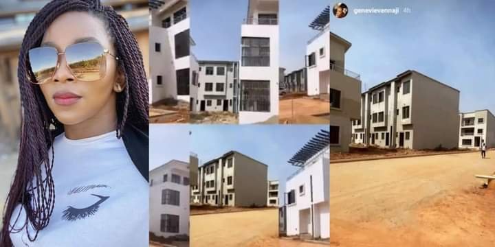 “MONEY IS GOOD” – NIGERIANS REACT AS NOLLYWOOD ACTRESS GENEVIEVE NNAJI FINALLY COMPLETES HER MULTI BILLION NAIRA ESTATE IN ABUJA