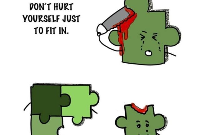 "DON'T CHANGE SO PEOPLE WILL LIKE YOU; BE YOURSELF AND THE RIGHT PEOPLE WILL LOVE YOU."