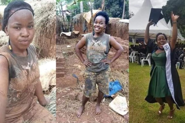 22-YEAR-OLD LADY WHO WORKED AS BRICKLAYER TO PAY HER FEES FINALLY BECOMES SUCCESSFUL, BAGS DEGREE FROM UNIVERSITY