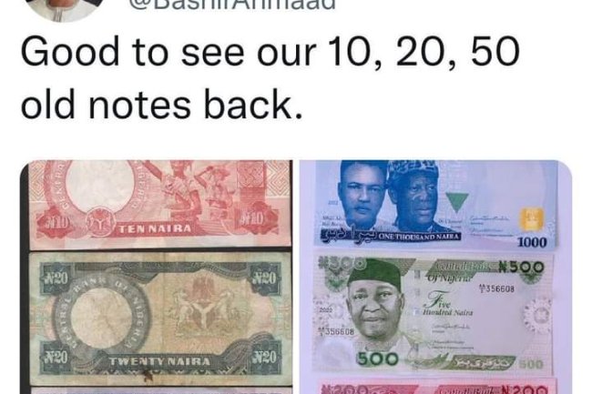 BUHARI'S AIDE COMPARES REDESIGNED NAIRA TO OLD ₦50 ₦20, ₦10 NOTES