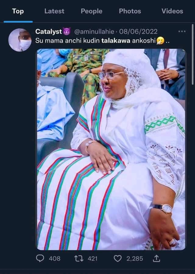 SECRET POLICE, DSS ARRESTS NIGERIAN STUDENT FOR TWEETING THAT AISHA BUHARI DOUBLED IN SIZE AFTER ‘EATING’ NIGERIA’S MONEY..