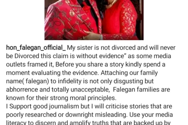 NKECHI BLESSING'S EX DEBUNKS CLAIM THAT HIS SISTER IS DIVORCED FROM PASTOR AYO ORITSEJAFOR