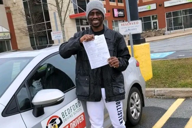SKIT MAKER, MAMA SHEM, EXCITED AT PASSING OVERSEAS DRIVING TEST