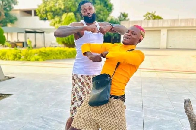 PORTABLE VISITS FORMER ARSENAL STRIKER, EMMANUEL ADEBAYO