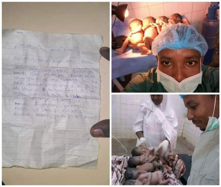 MOTHER DUMPS HER NEWBORN QUADRUPLETS IN KATSINA WITH A NOTE SAYING “SHE WAS IMPREGNATED AND ABANDONED BY A MAN WHO PROMISED TO MARRY HER”