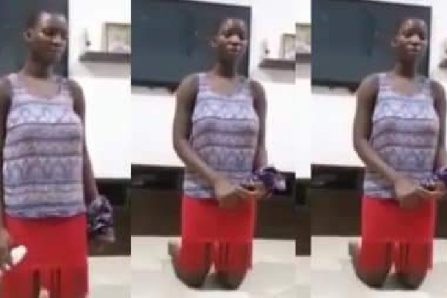 SAD AS NIGERIAN MAID CAUGHT ON CAMERA TRYING TO POISON HER MADAM WITH SNIPER