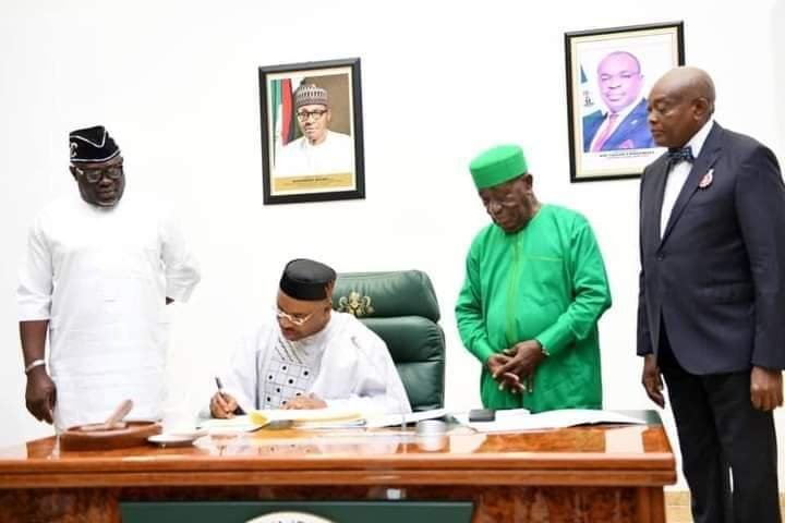 GOV EMMANUEL SIGNS N700BN 2023 BUDGET INTO LAW