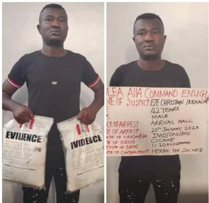 BRAZIL RETURNEE ARRESTED AS NDLEA INTERCEPTS COCAINE, SKUNK CONSIGNMENTS AT ENUGU AIRPORT AND LAGOS SEAPORT