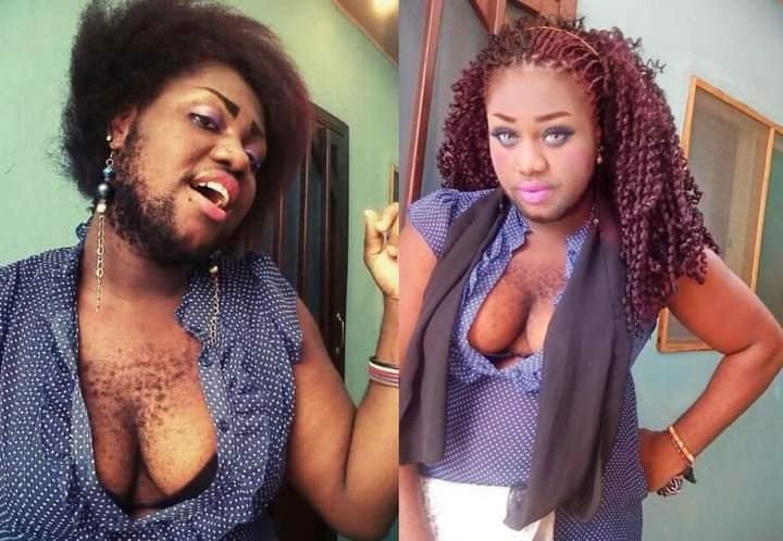 MEET NIGERIAN WOMAN WHO HAVE THE FACE OF A MAN AND BODY OF A MAN-WOMAN