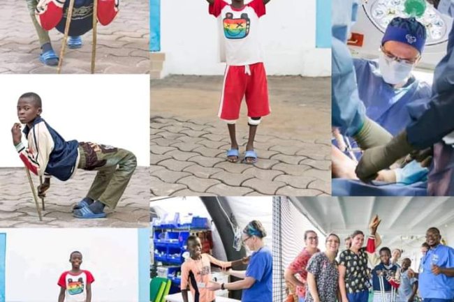 NIGERIAN DISABLED BOY WITH EXTREME BOW LEGS LOOKS TOTALLY DIFFERENT AFTER UNDERGOING SUCCESSFUL SURGERY 