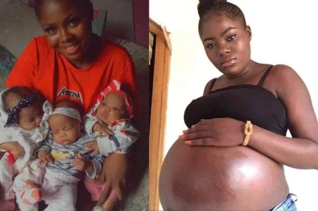 “MY HUSBAND DIVORCED ME BECAUSE I COULDN’T GIVE HIM A CHILD AFTER 10-YEARS OF MARRIAGE” – WOMAN WHO GAVE BIRTH TO TRIPLET 2-YEARS AFTER RE-MARRYING PRAISES GOD 
