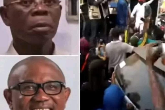 OSHIOMHOLE DISGRACED AND CHASED AWAY AT CAMPAIGN RALLY BY EDO PEOPLE SHOUTING PETER OBI
