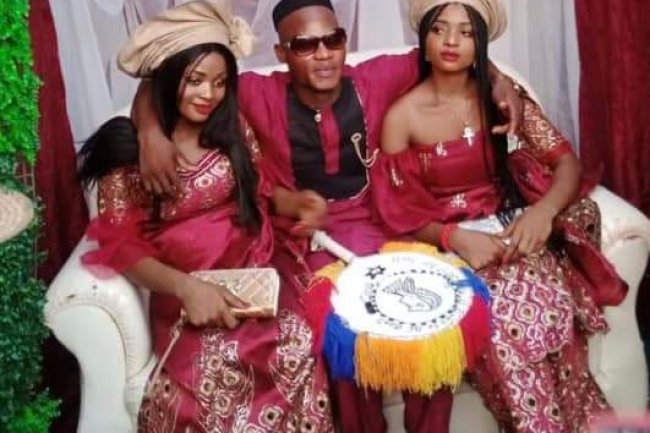 REACTIONS AS NIGERIAN MAN MARRIES TWIN SISTERS SAME DAY BECAUSE THEY CAN'T LIVE WITHOUT EACH OTHER