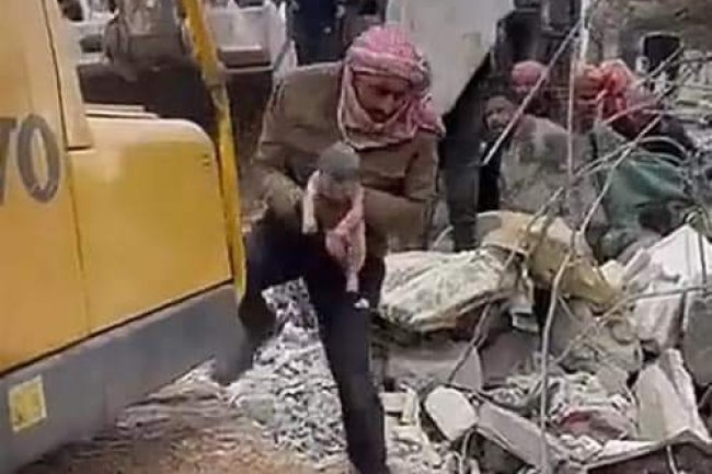 MEET BABY GIRL BORN UNDER SYRIA EARTHQUAKE RUBBLE NAMED AYA, MEANING 'MIRACLE'