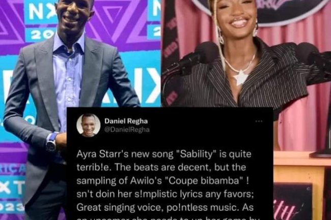 “AYRA STARR'S NEW SONG "SABILITY" IS QUITE TERRIBLE” - DANIEL REGHA KNOCKS AYRA STARR