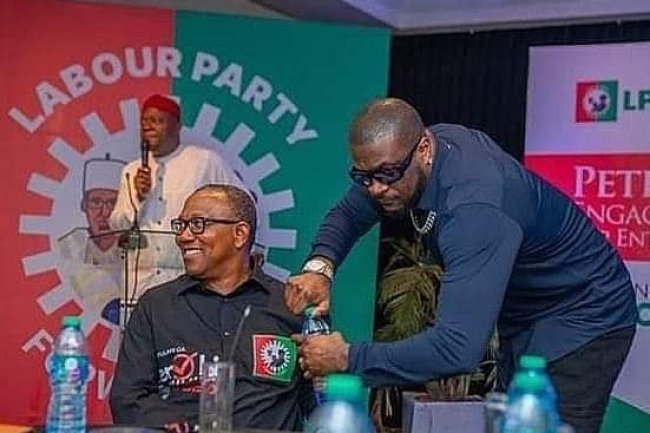 "I AM OBIDIENT AND YUSFUL," PETER OKOYE SAYS AS HE HANDS PETER OBI A BOTTLE OF WATER