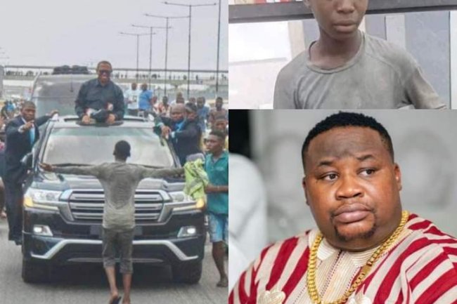 CUBANA CHIEF PRIEST PROMISES TO HELP TEENAGER WHO STOOD IN FRONT OF PETER OBI'S CONVOY AT LAGOS RALLY 