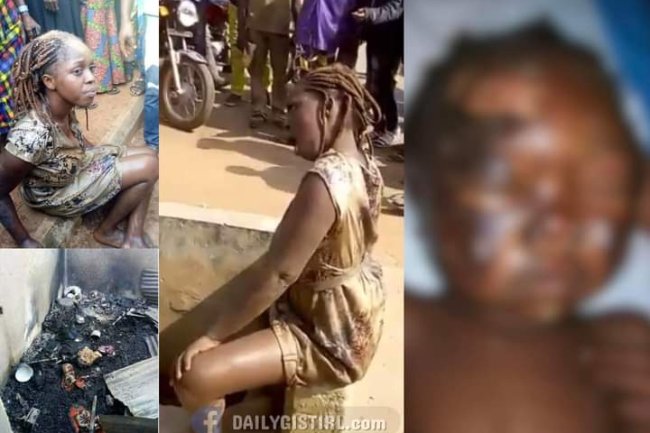 NIGERIAN WOMAN RUNS MAD AS THE BABY SHE WAITED SEVEN YEARS TO HAVE BURNS TO ASHES IN HER APARTMENT 