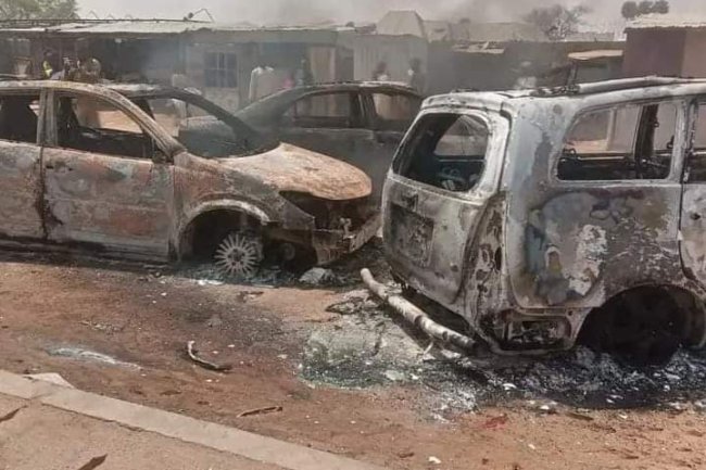 PHOTOS: THUGS ATTACK NNPP SUPPORTERS, BURN VEHICLES