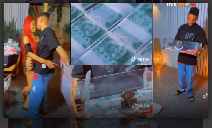 LADY GIFTS BOYFRIEND N1.5M NEW NAIRA NOTES ON BIRTHDAY, MAN COULDN'T BELIEVE IT